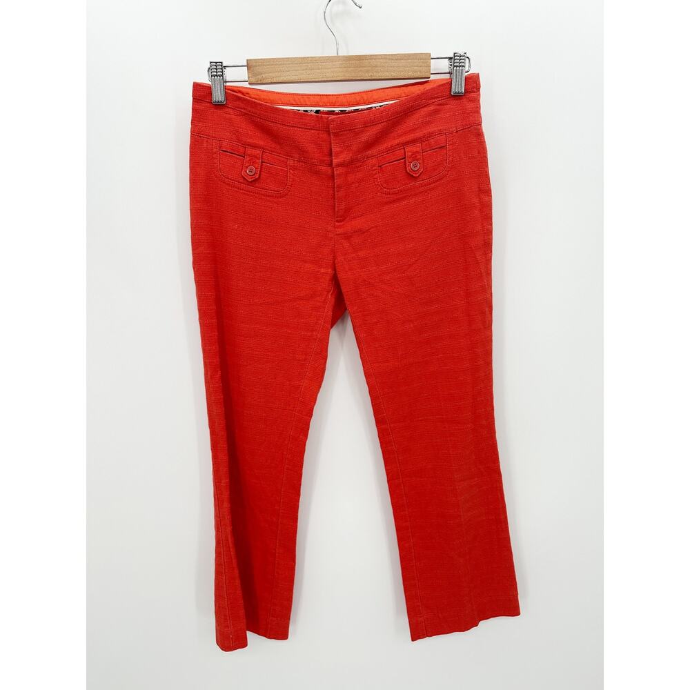 Anthropologie Cartonnier Orange Charlie Crop Flare Pants Womens 2 T21